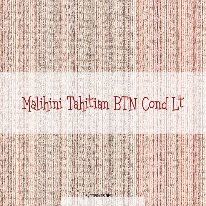 Malihini Tahitian BTN Cond Lt example