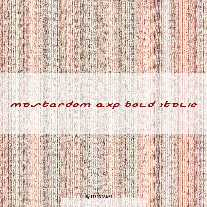 Masterdom Exp Bold Italic example