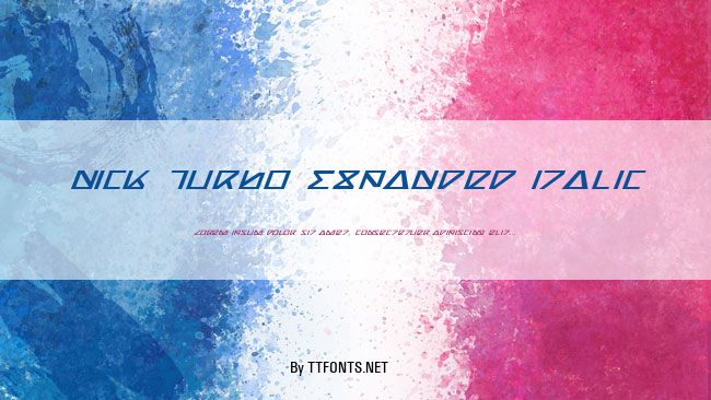 Nick Turbo Expanded Italic example
