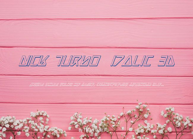 Nick Turbo  Italic 3D example