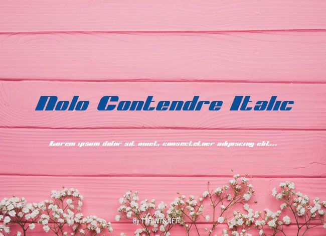 Nolo Contendre Italic example