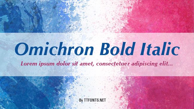 Omichron Bold Italic example