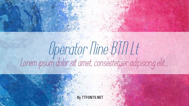 Operator Nine BTN Lt example