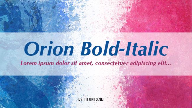 Orion Bold-Italic example