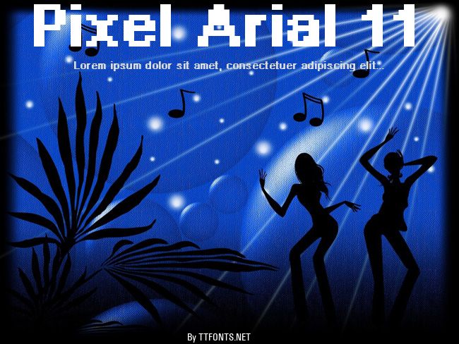 Pixel Arial 11 example