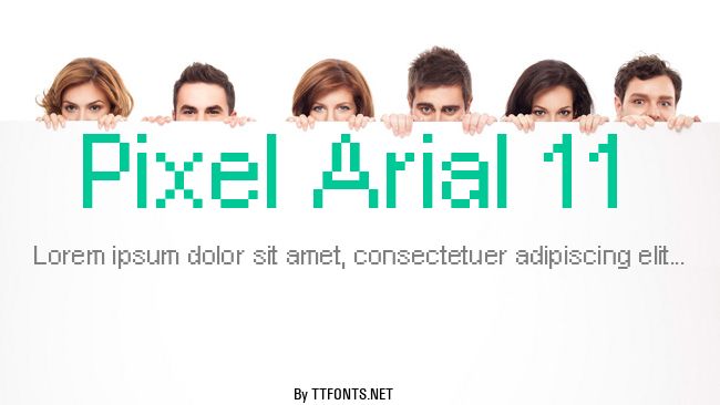 Pixel Arial 11 example
