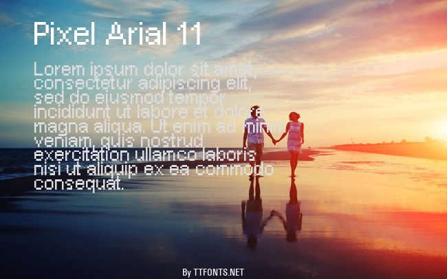 Pixel Arial 11 example