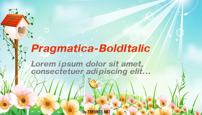 Pragmatica-BoldItalic example