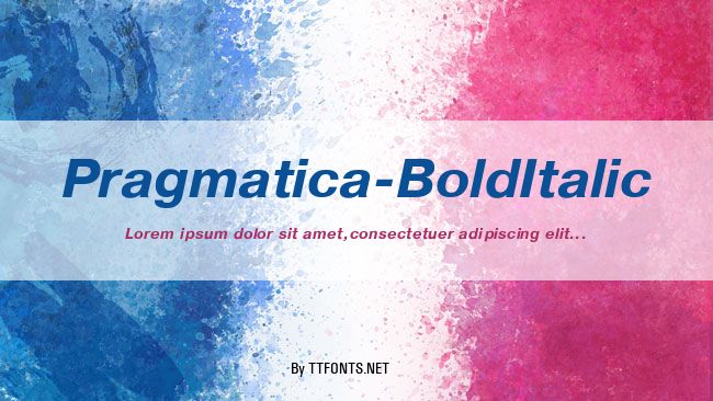 Pragmatica-BoldItalic example