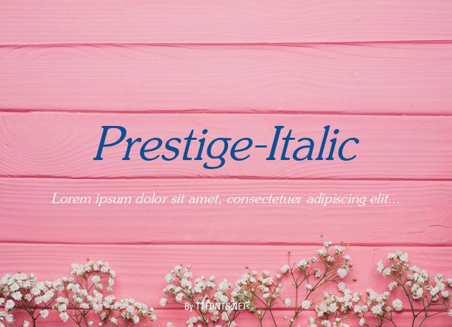 Prestige-Italic example