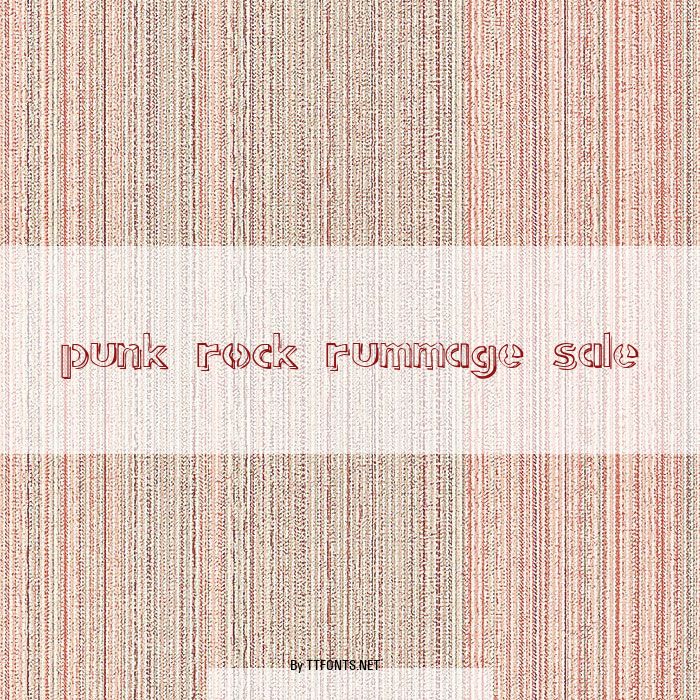 punk rock rummage sale example