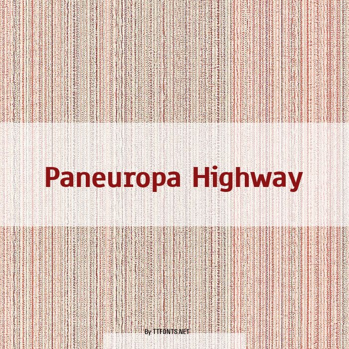 Paneuropa Highway example