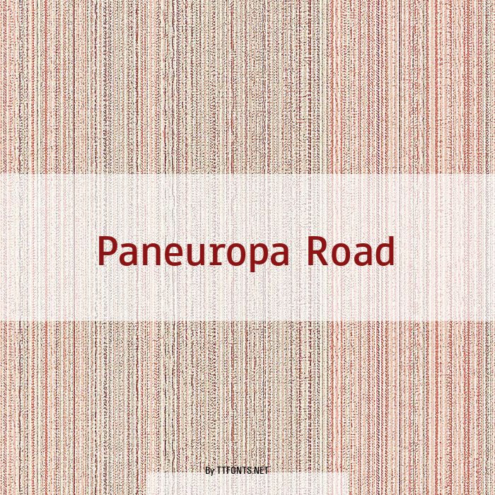 Paneuropa Road example