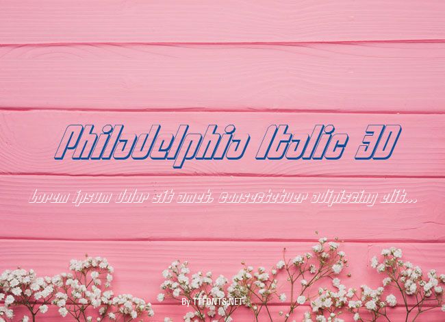 Philadelphia Italic 3D example