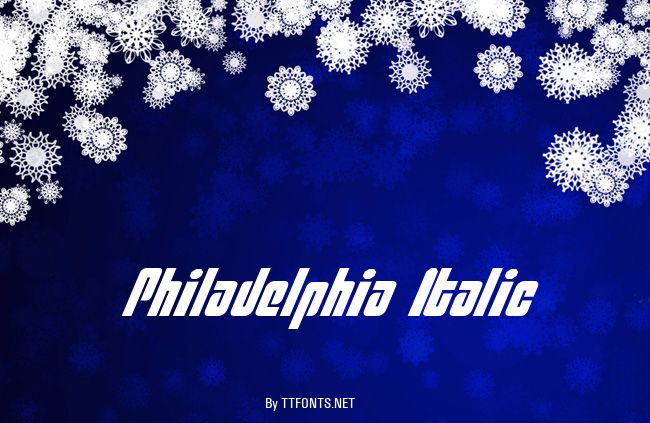 Philadelphia Italic example