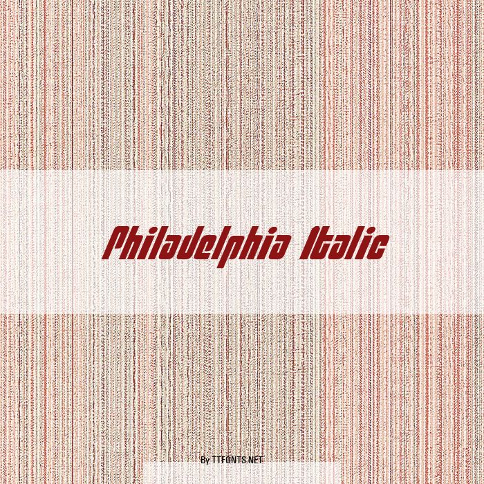 Philadelphia Italic example