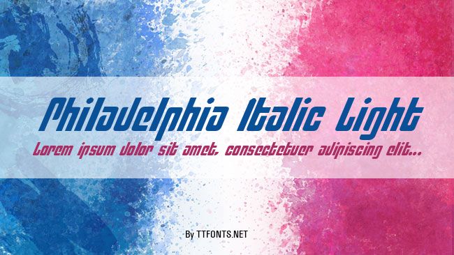Philadelphia Italic Light example