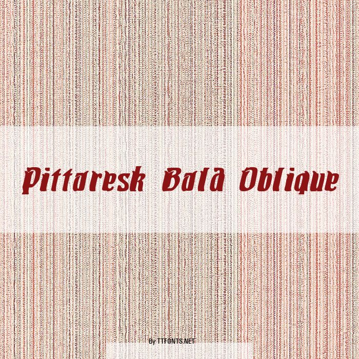 Pittoresk Bold Oblique example