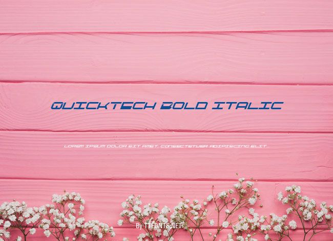 QuickTech Bold Italic example