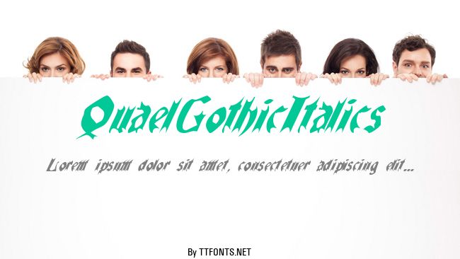 QuaelGothicItalics example