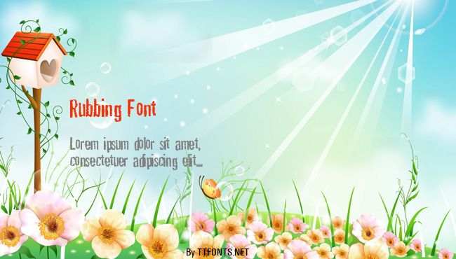 Rubbing Font example