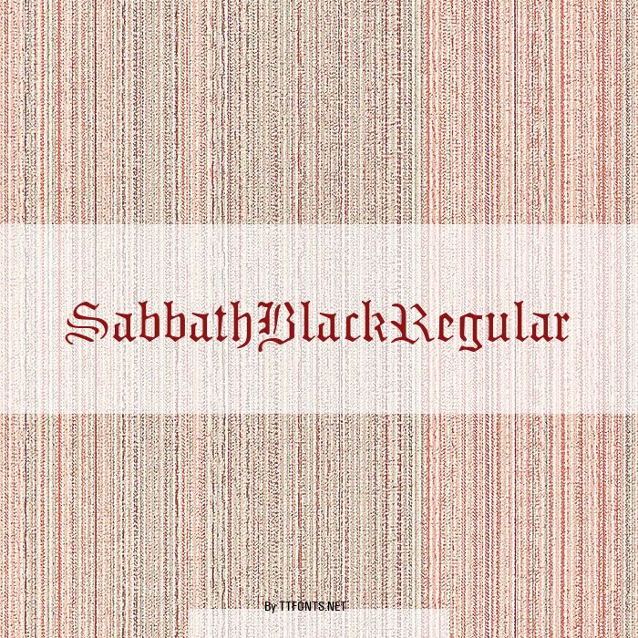 SabbathBlackRegular example