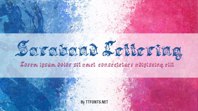 Saraband Lettering example
