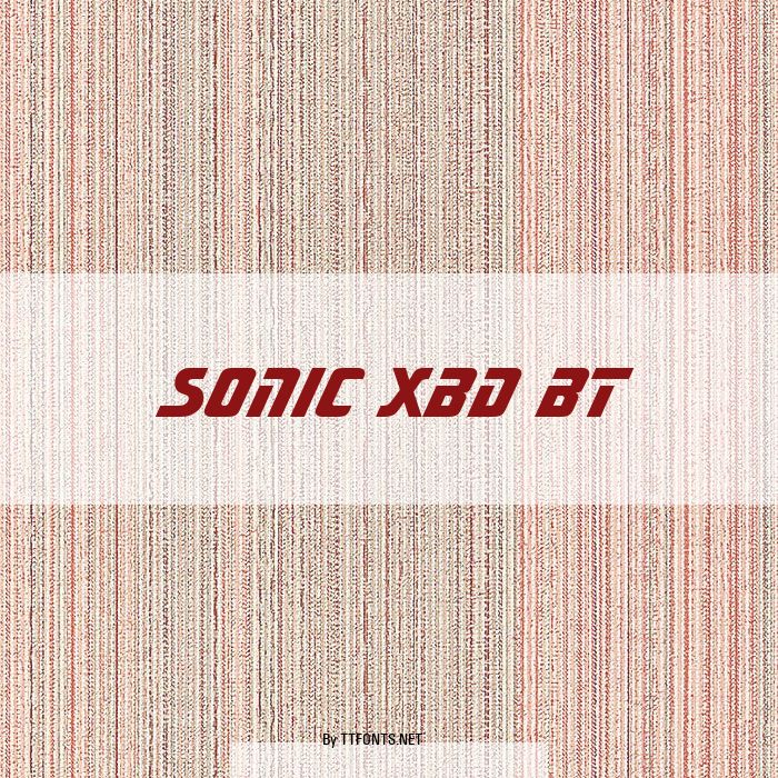 Sonic XBd BT example