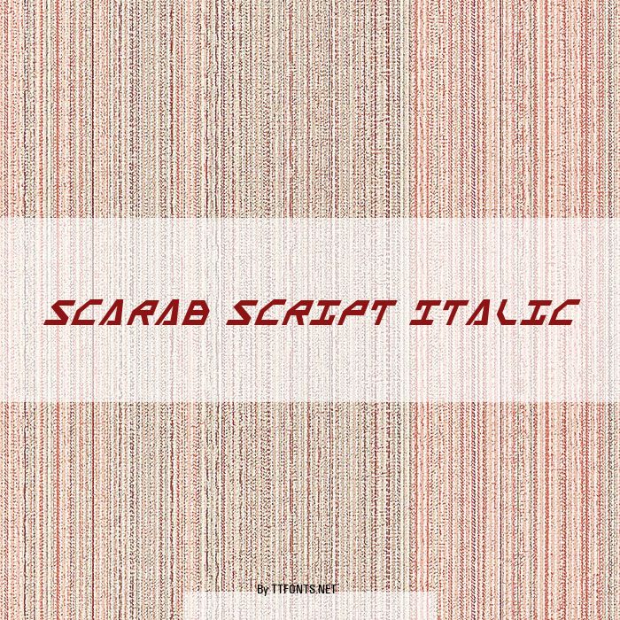 Scarab Script Italic example