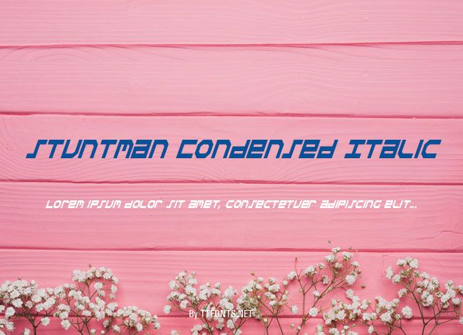 Stuntman Condensed Italic example
