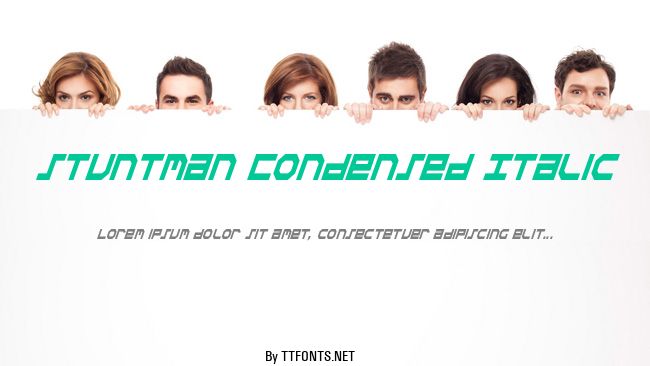 Stuntman Condensed Italic example