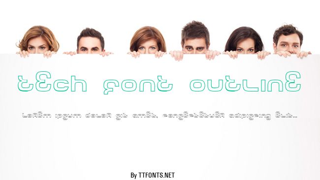 Tech Font Outline example
