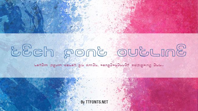 Tech Font Outline example