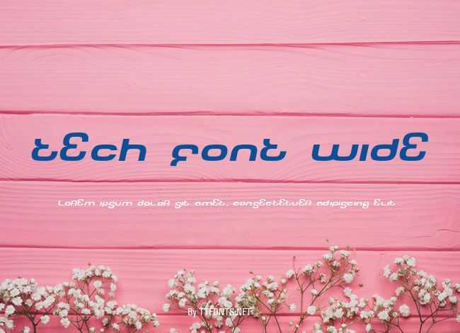 Tech Font Wide example