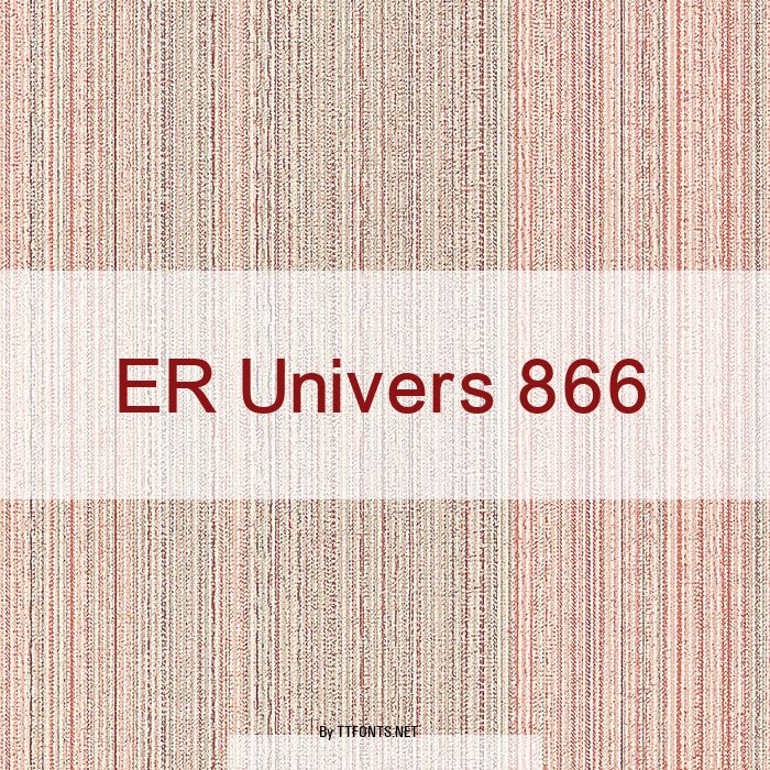 ER Univers 866 example