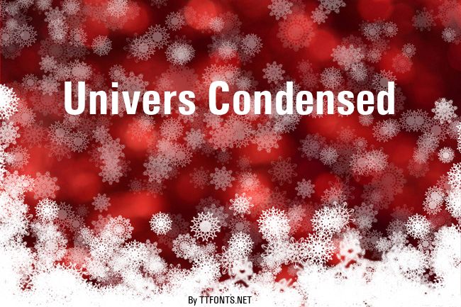 Univers Condensed example