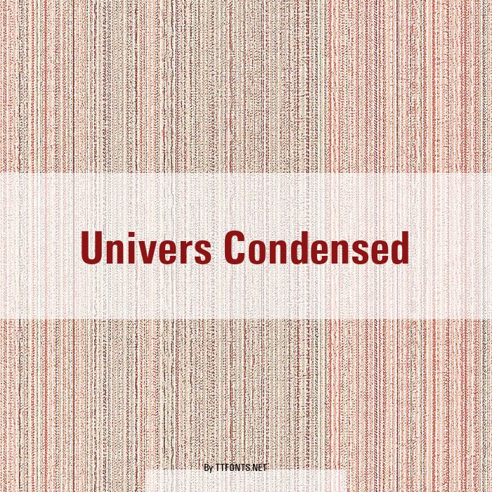 Univers Condensed example