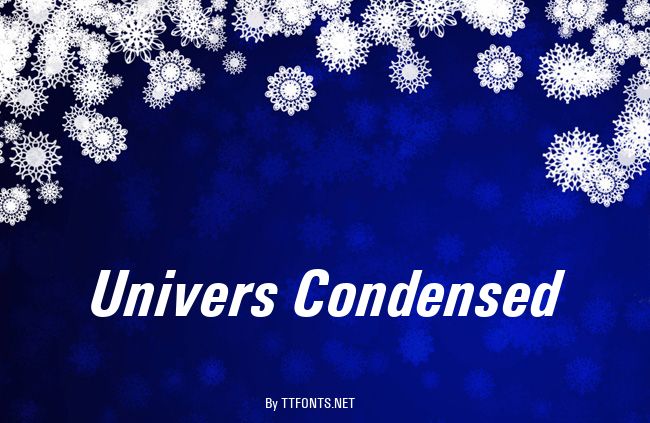 Univers Condensed example