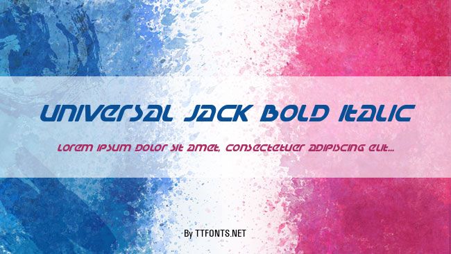 Universal Jack Bold Italic example