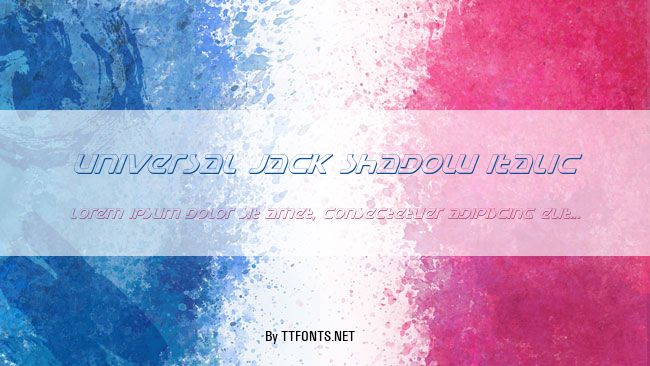 Universal Jack Shadow Italic example