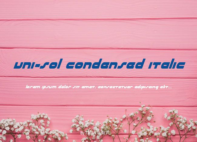 uni-sol condensed italic example