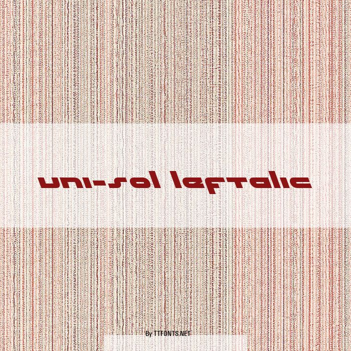 uni-sol leftalic example