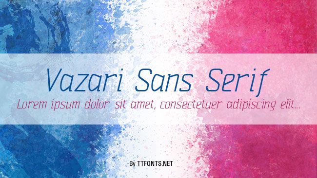 Vazari Sans Serif example