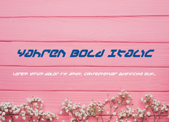 Yahren Bold Italic example