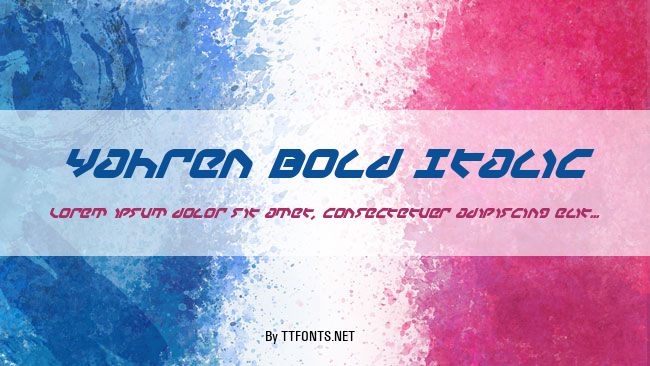 Yahren Bold Italic example