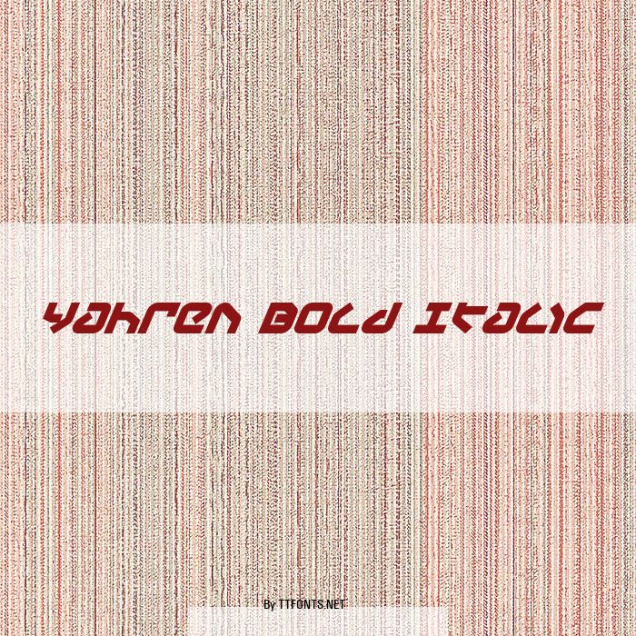 Yahren Bold Italic example