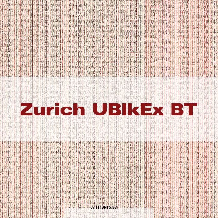 Zurich UBlkEx BT example