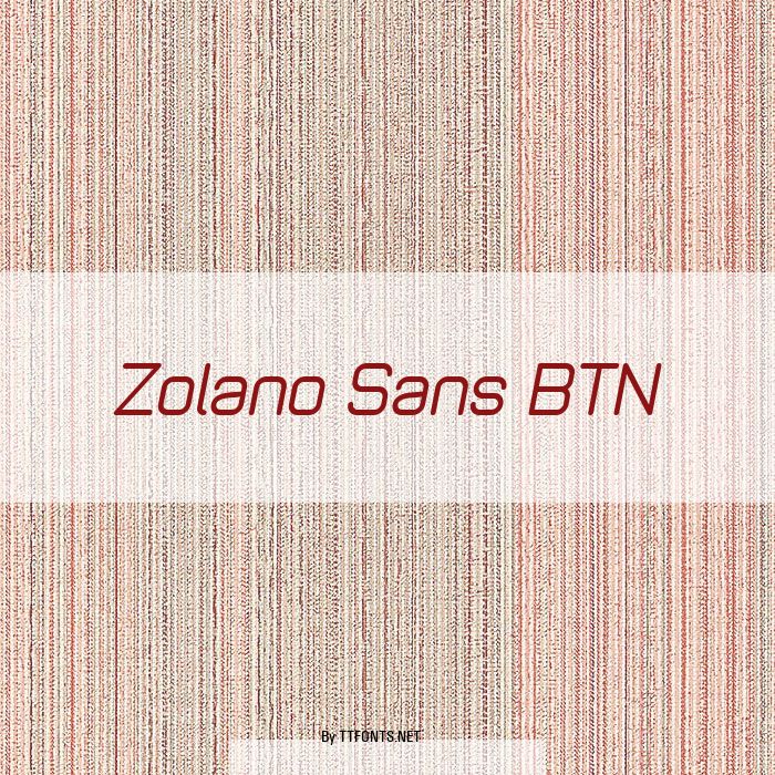 Zolano Sans BTN example