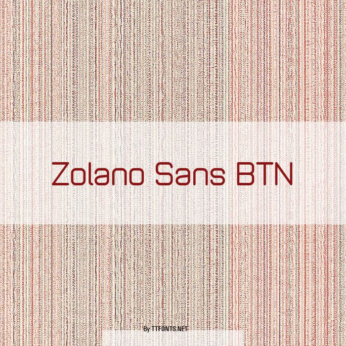 Zolano Sans BTN example