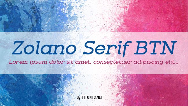 Zolano Serif BTN example